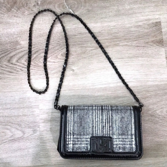 Badgley Mischka Sequined Wool Crossbody Bag Black - Picture 1 of 9